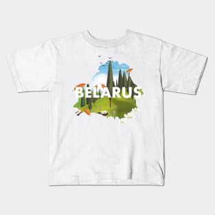 Belarus map travel poster Kids T-Shirt